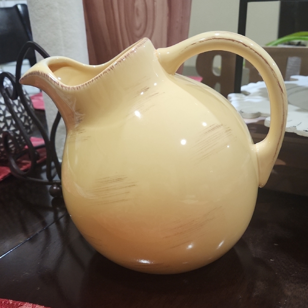 Tag Yellow Ceramic Pitcher - Picture 2 of 6